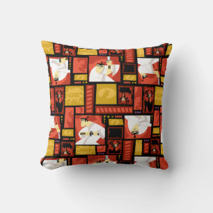 Samurai Jack & Aku Character Art Panel Pattern Cushion
