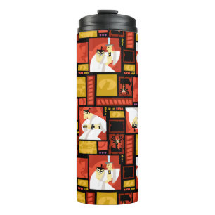 Samurai Jack & Aku Character Art Panel Pattern Thermal Tumbler