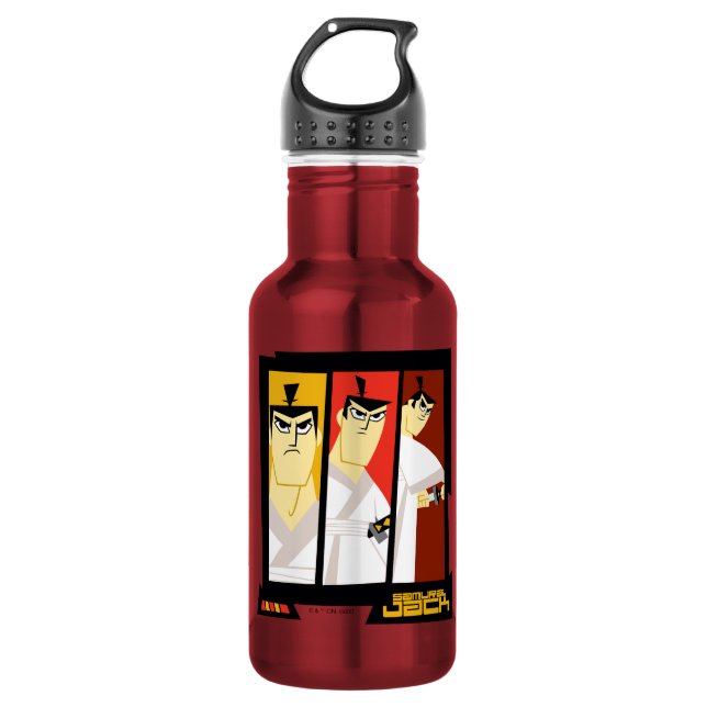 Samurai Jack Character Tri-Panel Futuristic Frame 532 Ml Water Bottle (Front)