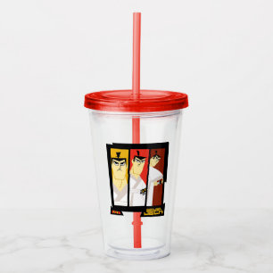 Samurai Jack Character Tri-Panel Futuristic Frame Acrylic Tumbler