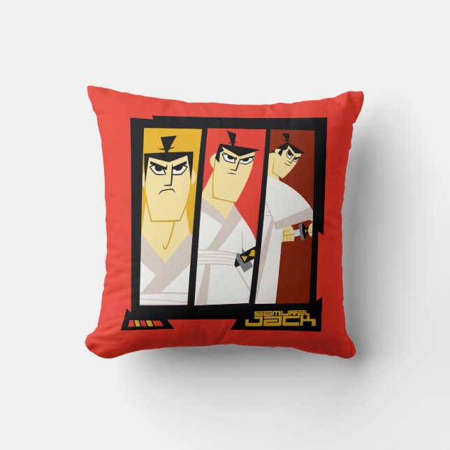 Samurai Jack Character Tri-Panel Futuristic Frame Cushion (Front)