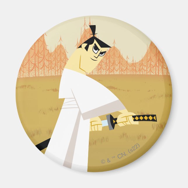 Samurai Jack Drawing Sword Magnet (Front)