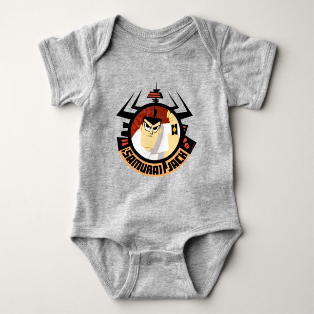 Samurai Jack In Aku Futuristic Frame Baby Bodysuit (Front)