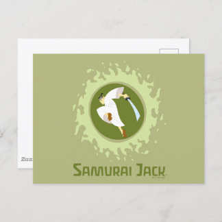 Samurai Jack Leaping Graphic Postcard