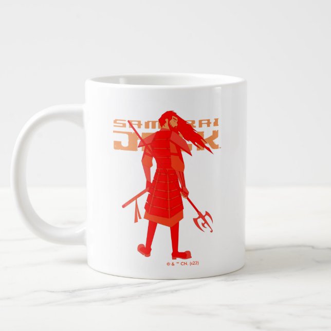 Samurai Jack Red Warrior Graphic Large Coffee Mug (Left)