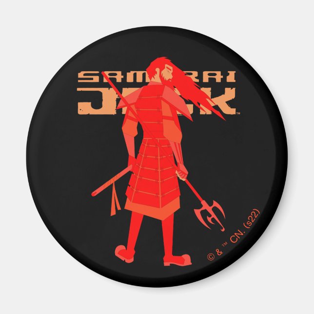Samurai Jack Red Warrior Graphic Magnet (Front)