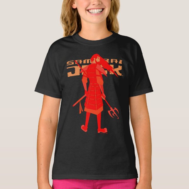 Samurai Jack Red Warrior Graphic T-Shirt (Front)