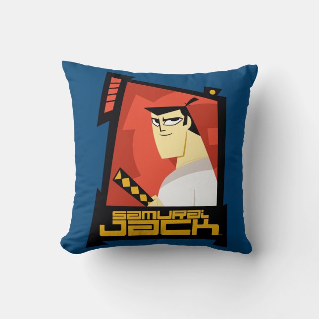 Samurai Jack Smiling Futuristic Frame Graphic Cushion (Front)