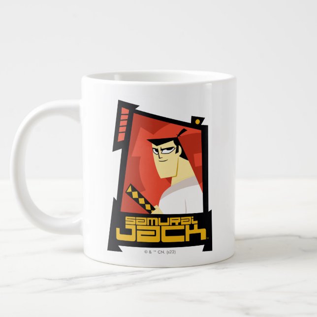 Samurai Jack Smiling Futuristic Frame Graphic Large Coffee Mug (Left)
