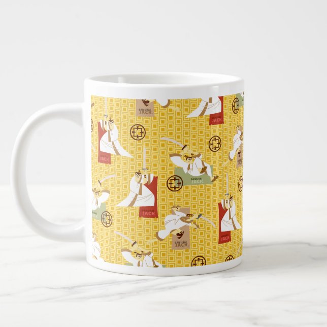 Samurai Jack Sword Poses Character Art Pattern Large Coffee Mug (Left)