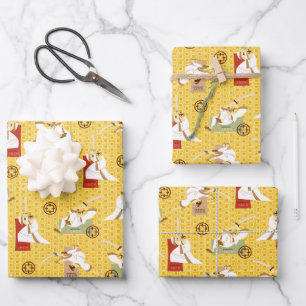 Samurai Jack Sword Poses Character Art Pattern Wrapping Paper Sheet