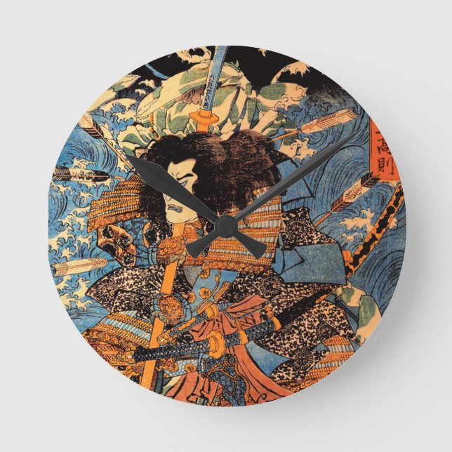 Samurai Japan Artwork  Round Clock (Front)