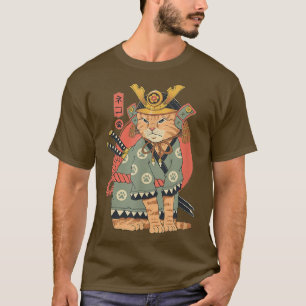 Samurai Japanese Cat Bushido Katana Vintage Gifts T-Shirt