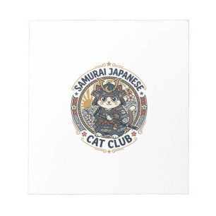 Samurai Japanese Cat POD Vector Art - Samurai Japa Notepad
