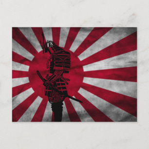 Samurai Japanese flag Postcard