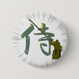 Samurai Kanji 6 Cm Round Badge