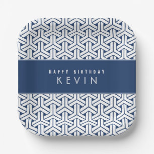 Samurai Kimono Pattern Personalised Birthday Paper Plate