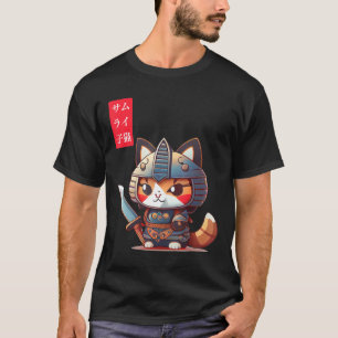 Samurai Kitten Kawaii Japanese Art for Anime Lover T-Shirt