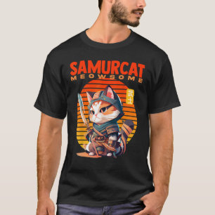 Samurai Kitty's Realm Where Cute Meets Fierce T-Shirt
