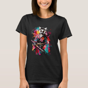 Samurai Lemur Watercolor Japanese Art Japanese War T-Shirt