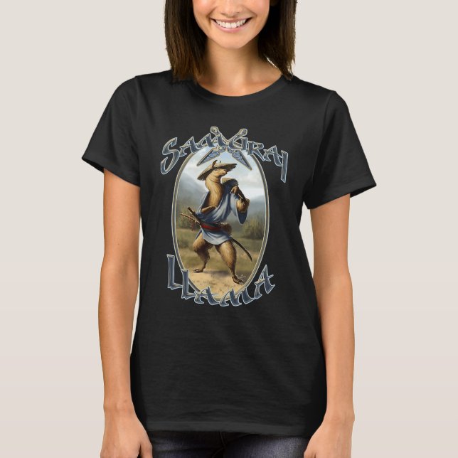 Samurai Llama Ninja Camelid T-Shirt (Front)