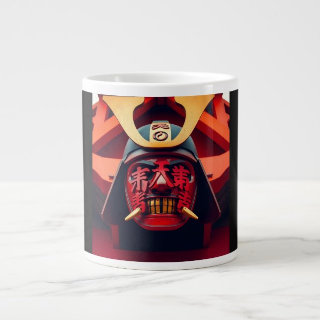 Samurai mask large coffee mug (Front)