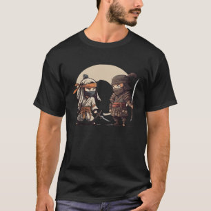 Samurai Meeting a Ninja Warrior Bushido Japanese M T-Shirt