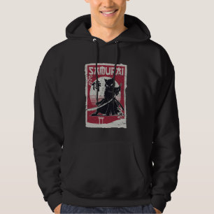 Samurai Ninja Cat Vintage Woodblock Japanese Art A Hoodie