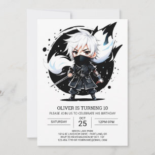 Samurai Ninja Martial Arts Birthday Invitation
