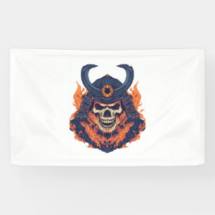 Samurai Oni Skull Banner