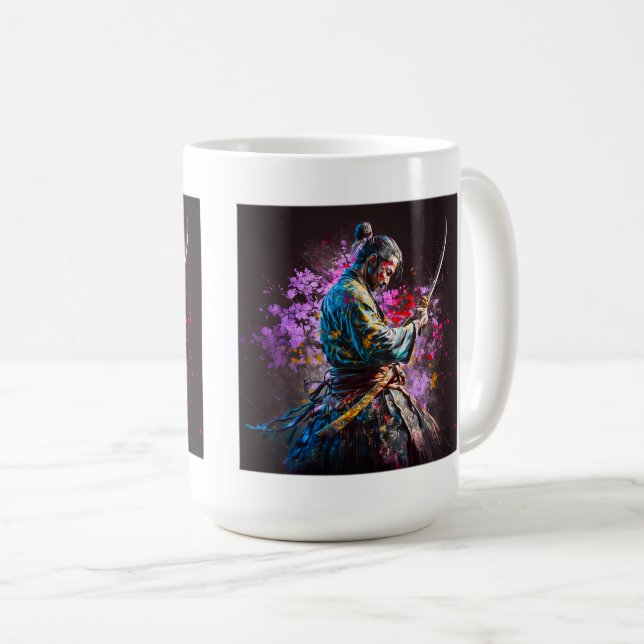 Samurai Painting Classic Mug, 15 oz  Coffee Mug (Front Right)