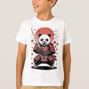 Samurai Panda Bear Kids Basic T-Shirt