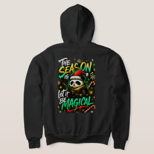 Samurai Panda Christmas Magic Edgy Winter Holiday Hoodie
