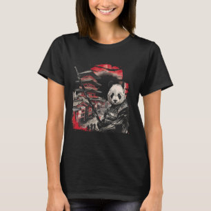 Samurai Panda Drawing Japanese Art Japanese Warrio T-Shirt