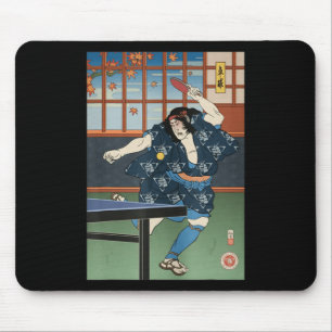 Samurai Play Table Tennis Ping Pong Ukiyoe  Mouse Pad