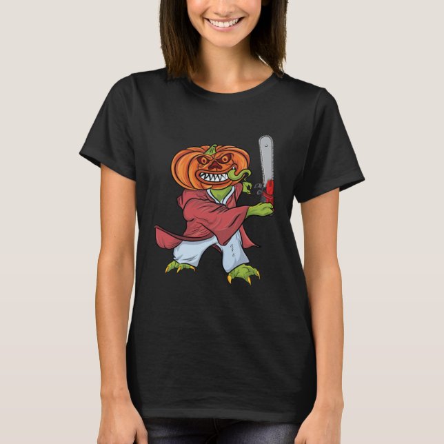 Samurai Pumpkin Halloween Costume T-Shirt (Front)