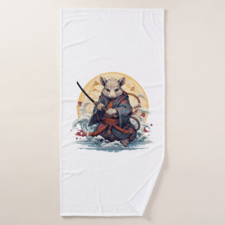  Samurai Rat warrior  Bath Towel
