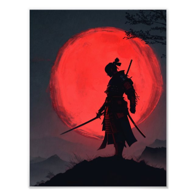 Samurai Red Crescent Photo Print (Front)