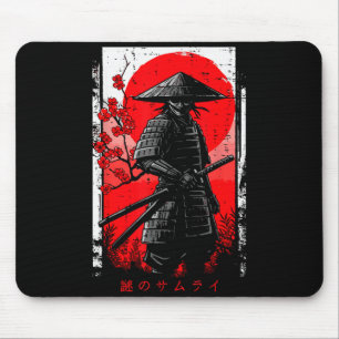 Samurai Red Sun Cherry Blossoms Japanese Art Men W Mouse Pad