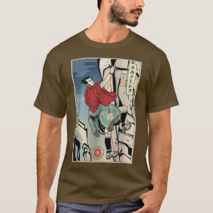 Samurai Rock Climbing Etreme Sport Ukiyoe Hiking S T-Shirt