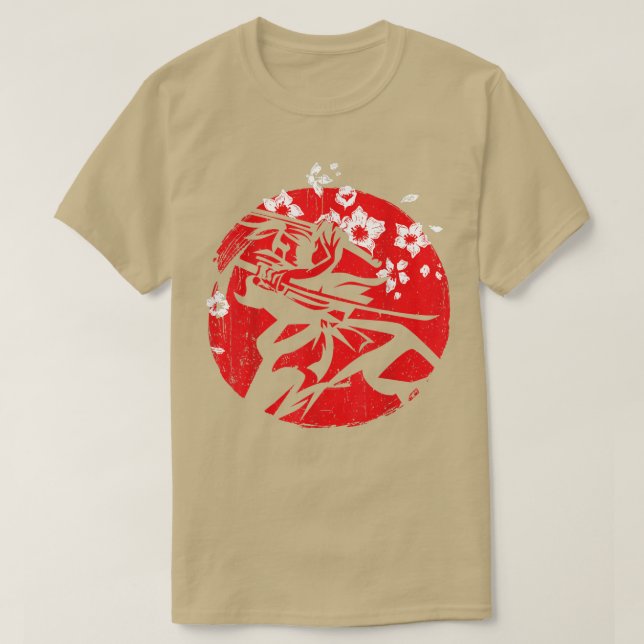 Samurai Ronin Japanese Red Sun  T-Shirt (Design Front)