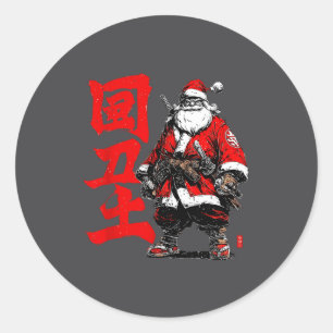 Samurai Santa Classic Round Sticker