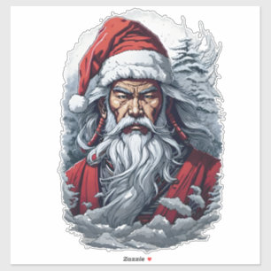 Samurai Santa Warrior Christmas Art Gift 