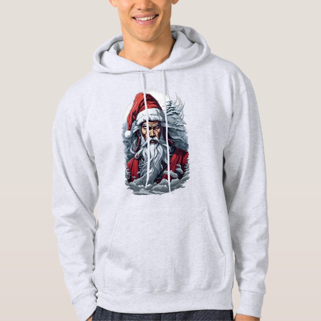Samurai Santa Warrior Christmas Art Gift  Hoodie (Front)
