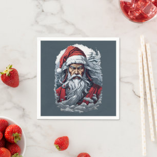 Samurai Santa Warrior Christmas Art Gift  Napkin