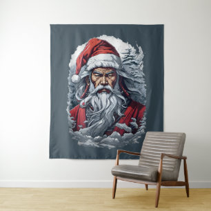 Samurai Santa Warrior Christmas Art Gift Tapestry