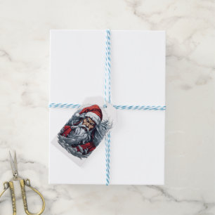 Samurai Santa Warrior Christmas Gift Tags