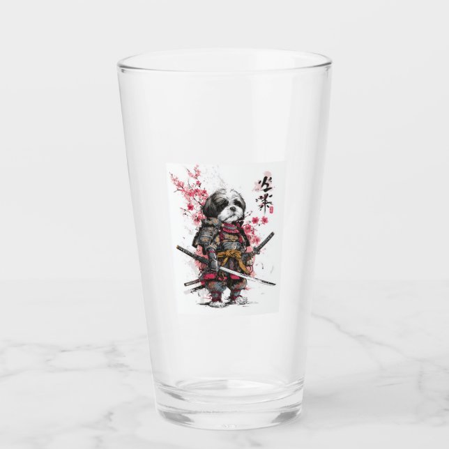 Samurai Shih Tzu � Epic Warrior Dog Glass (Front)