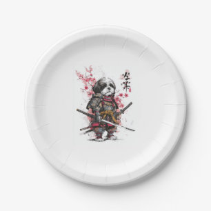 Samurai Shih Tzu � Epic Warrior Dog Paper Plate
