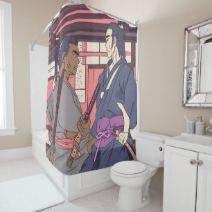 samurai shower curtain
